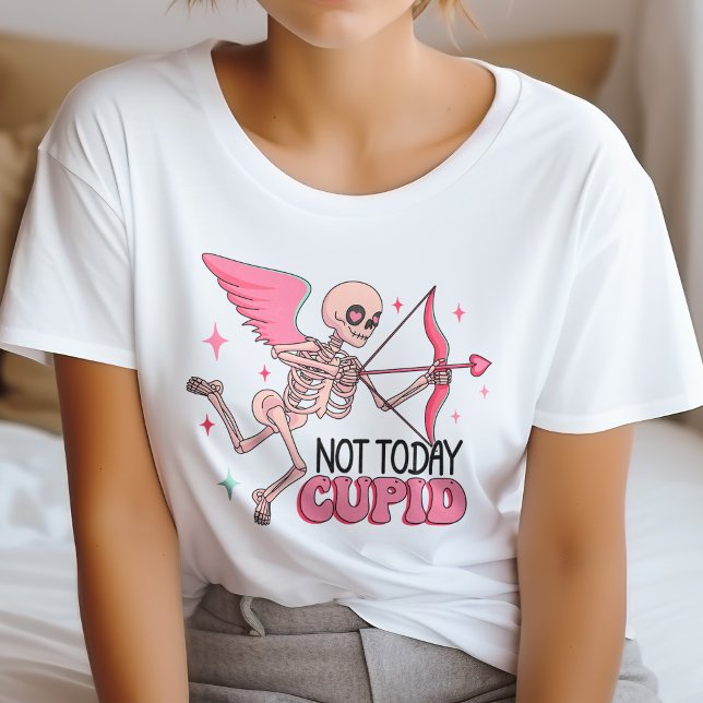 T-shirt Squelette pas aujourd'hui mignon anti-Valentine (Créateur téléchargé)