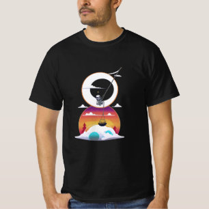 T-shirt Squelette se balançant sur une lune