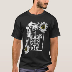 T-shirt Squelette vintage Tournesol Photo Smiling Crâne W