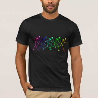 T-shirt Squelettes courants d'arc-en-ciel