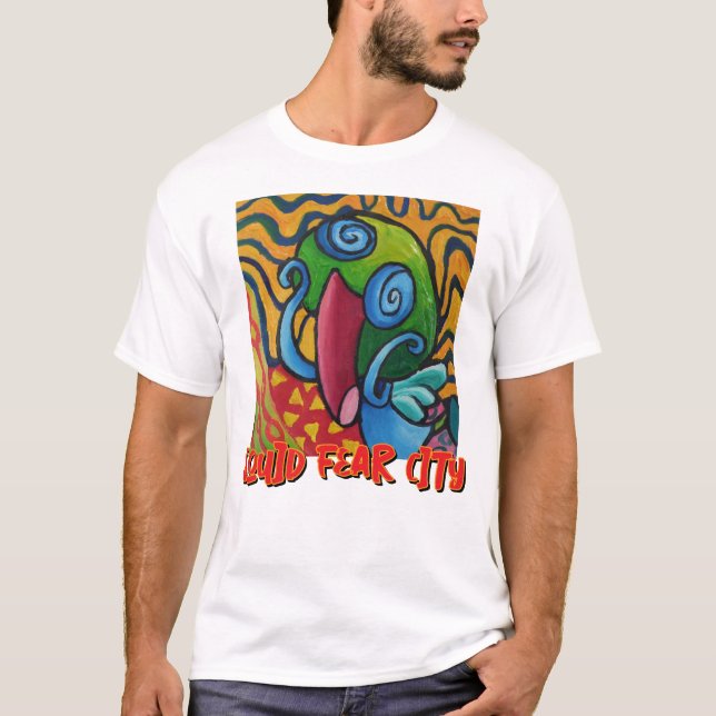 T-shirt Squid Fear City Graphic White Tees (Devant)