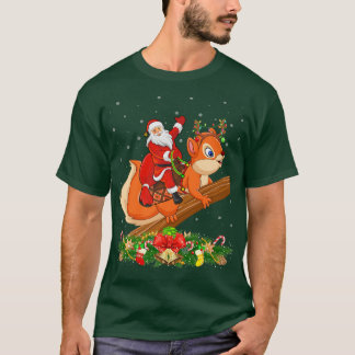 T-shirt Squirrel Xmas Correspondant Drôle Père Noël équita