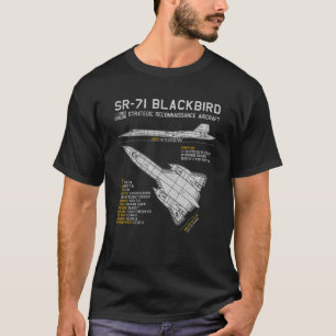 T-shirt SR-71 Blackbird Avion Spy Plane Blueprint Data