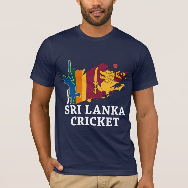 T-shirt Sri Lanka Cricket Drapeau pinceau Cadeau (Devant)