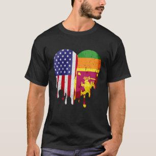T-shirt Sri Lankais Un Patriote Américain Cultive La Fonte