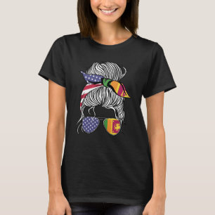 T-shirt Sri Lankaise Américaine Patriot Grace Femmes Fille