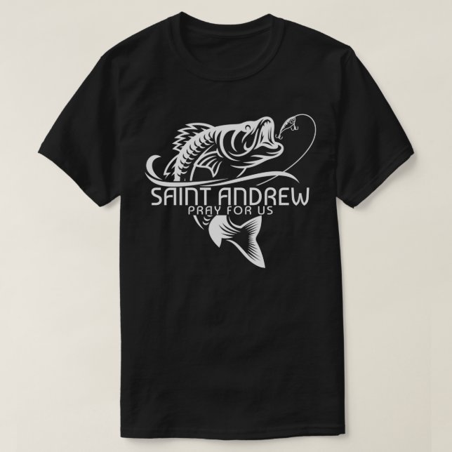 T-shirt St Andrew Patron de Pêche Saint de Fisherman Catho (Design devant)
