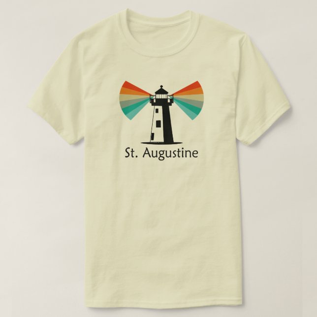 T-shirt St. Augustine Florida Lighthouse Rainbow (Design devant)