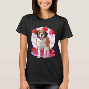 T-shirt St Bernard Chien Coeur Saint Valentin Décor