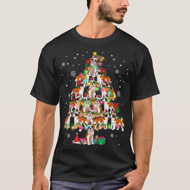T-shirt St Bernard Christmas Tree Funny St Bernard Gifts (Devant)