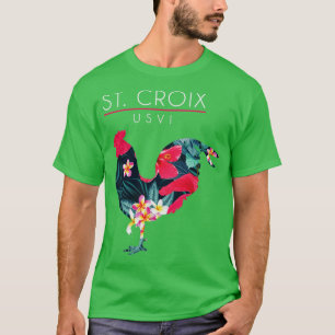 T-shirt St Croix USVI Fleur Hibiscus Louven de poulet Souv