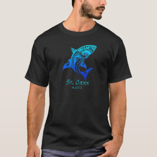 T-shirt St Croix Usvi Vintage Retro Tribal Shark Vacances