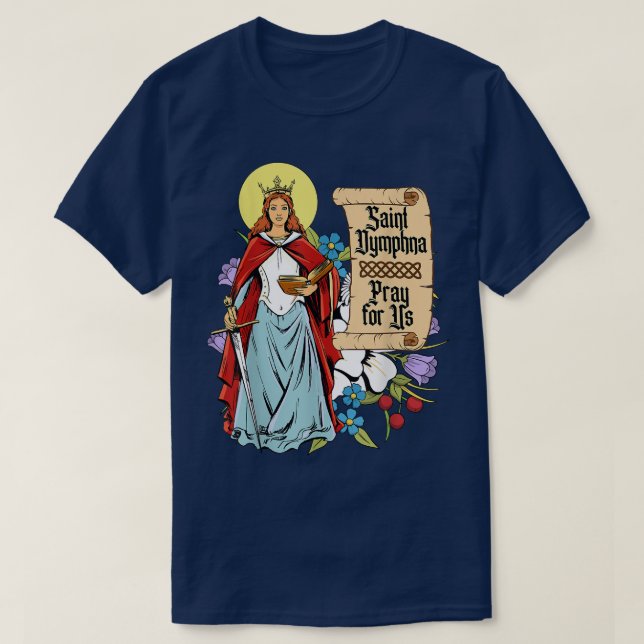 T-shirt St Dymphna Pureté Lily Patron Saint Santé mentale  (Design devant)