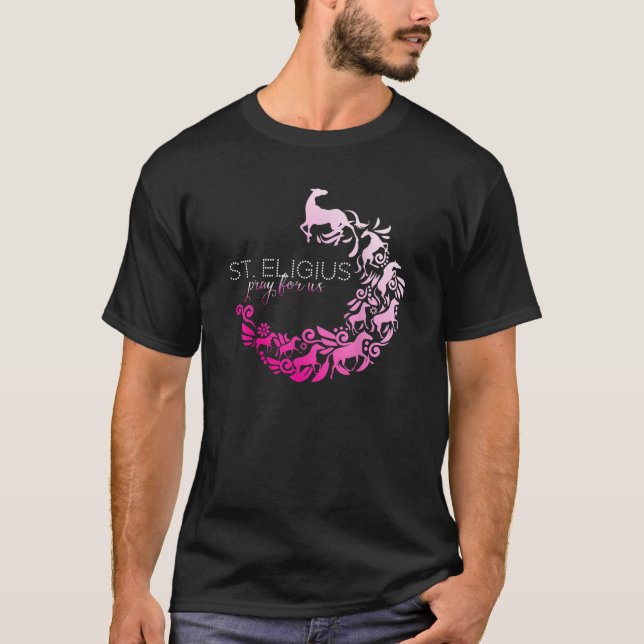 T-shirt St Eligius Patron Saint du Cheval Propriétaire Che (Devant)