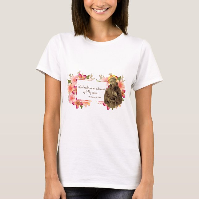 T-shirt St Francis de prière de paix d'amoureux des (Devant)