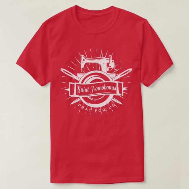 T-shirt St Homobonus Patron Couture Tailors Outils Catholi (Design devant)