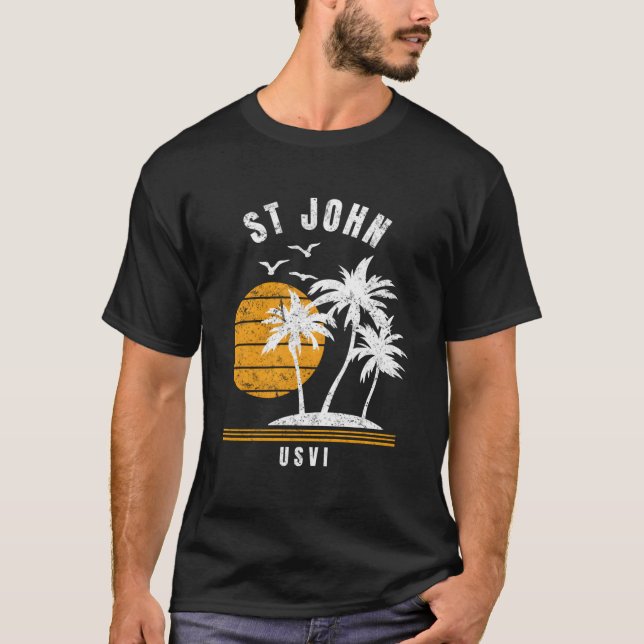 T-shirt St John Island Usvi Caribbean Vacances Souvenir (Devant)