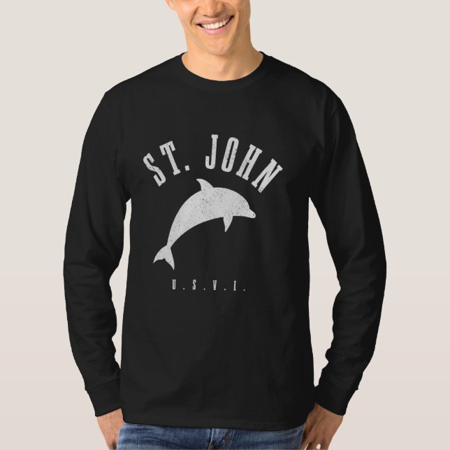 T-shirt St. John US Virgin Islands Dolphin USVI Pride Souv (Devant)