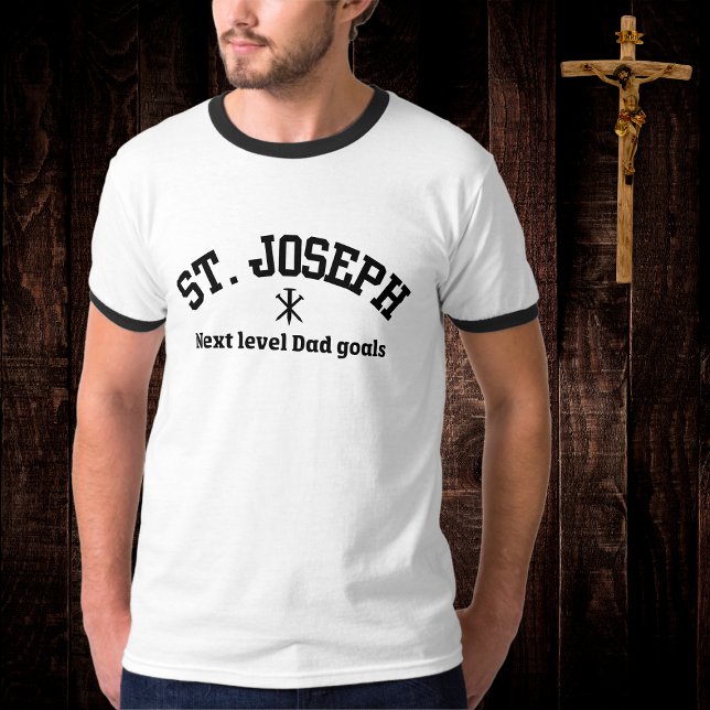 T-shirt St. Joseph Niveau suivant Papa Objectifs (St. Joseph: Next level dad goals shirt for men. )