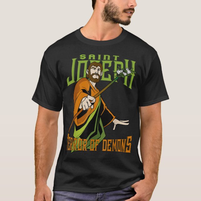 T-shirt St Joseph Terreur des démons Consécession 2021 Cat (Devant)