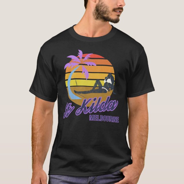 T-shirt St Kilda Beach Melbourne Victoria Australia Retro (Devant)