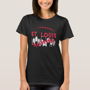 T-shirt St Louis Baseball Vintage Leopard Heart Baseball F