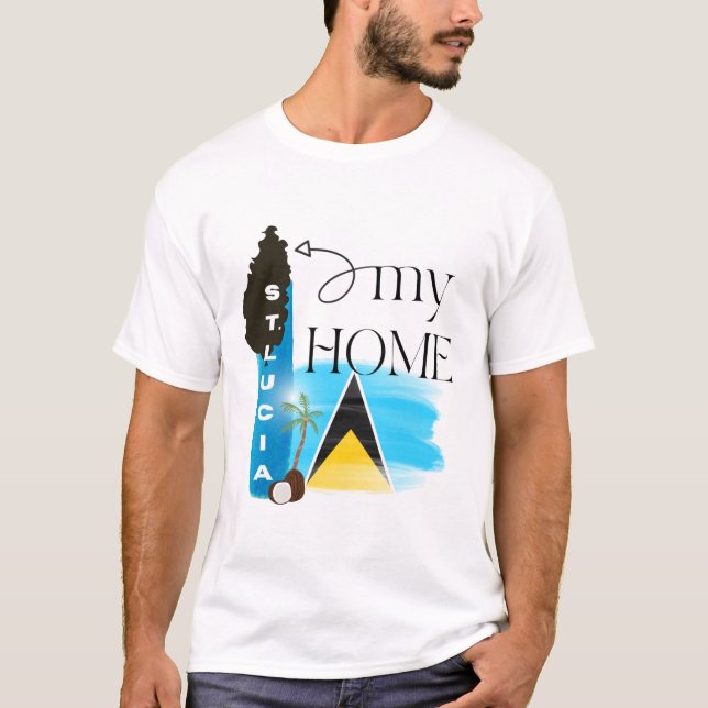 T-shirt St Lucia My Home (Devant)