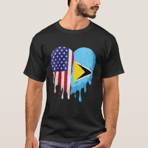 T-shirt St Lucian Patriot Américain Cultivé Pays Fondre H