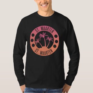 T-shirt St Maarten Rose et Coral Gradient Sint Martin