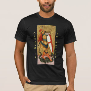 T-shirt St Michael Archangel et Dragon Sienese Noir