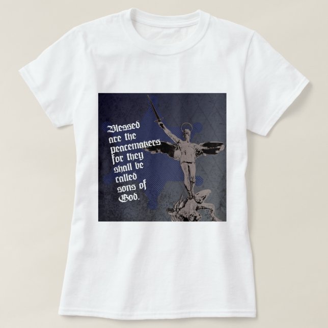 T-shirt St Michael Arkhangel - député d'étoile de shérif (Design devant)