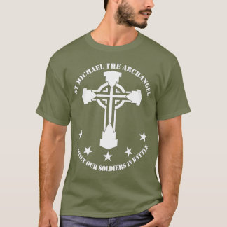 T-shirt St Michael Arkhangel - pochoir blanc