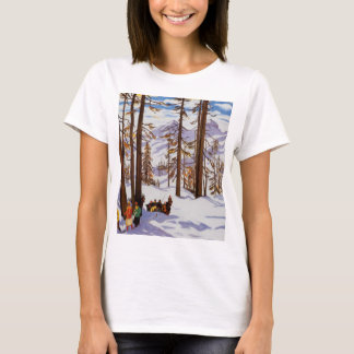 T-shirt St. Moritz Vintage Skiers Alpine Elegance Art