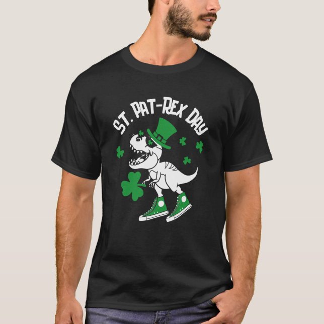 T-shirt St Pat Rex Day Dinosaur Lucky Shamrock St Patrick' (Devant)
