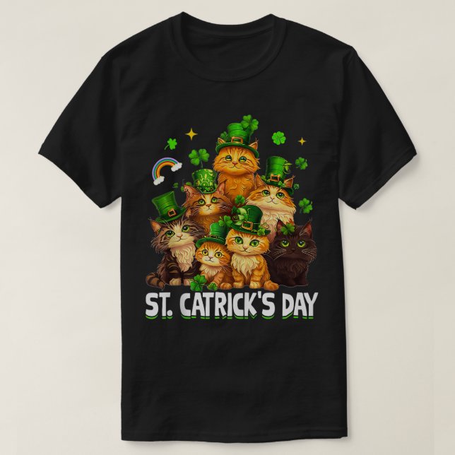 T-shirt St patrick Catricks Day Chats Saint Pattys Femmes  (Design devant)