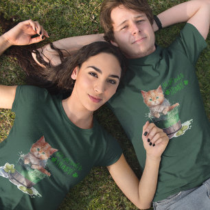 T-shirt St Patrick Cute Kitten Préparons-nous à trébucher
