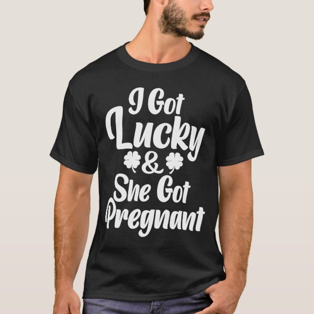 T-shirt St Patrick Day Lucky Couple Grossesse Faire-part (Devant)