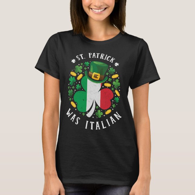 T-shirt St Patrick Était Italien Saint Patrick's Day Shamr (Devant)