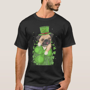T-shirt St Patrick jour de la Saint-Patrick Pug chiot Chie