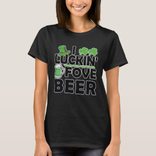 T-shirt St Patrick s Day Je chance cinq bière amour