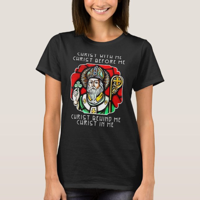 T-shirt St Patrick Saint d'Irlande Prière Breastplate Chat (Devant)