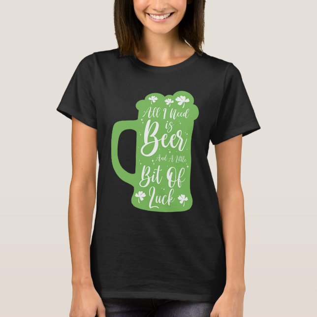 T-shirt St Patrick's Day Beer Shamrock Clover Luck Saint P (Devant)