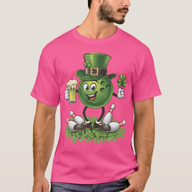 T-shirt St Patrick'S Day Bowling Boire Bière Lover Playe (Devant)