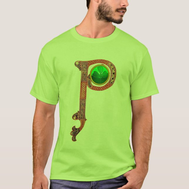 T-SHIRT ST PATRICK'S DAY CÉLTIC P MONOGRAM AVEC SHAMROCK (Devant)