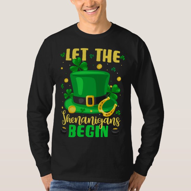 T-shirt St Patricks Day Costume Let Shenanigans Begin Lepr (Devant)