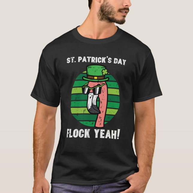 T-shirt St Patricks Day Flamingo Flock Yeah Saint Paddys P (Devant)