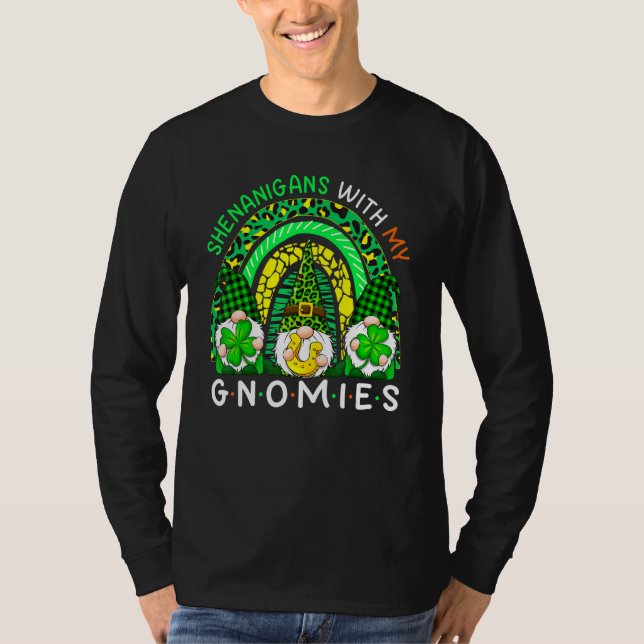 T-shirt St Patricks Day Gnome Let Shenanigans Begin Shamro (Devant)