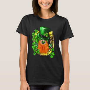 T-shirt St. Patricks Day Gnome Trèfles Fer à Cheval Irland