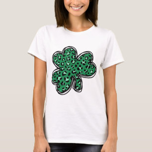 T-shirt St. Patrick's Day Green Leopard Clover Shamrock Me