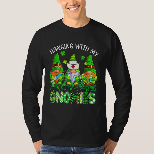 T-shirt St Patricks Day Hanging With My Gnomies Nurse Stet (Devant)